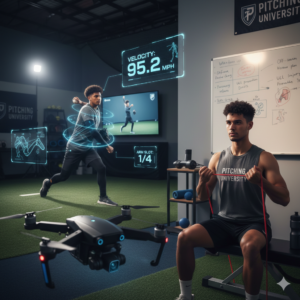 Baseball pitcher using digital kinetic chain analysis to improve mechanics
